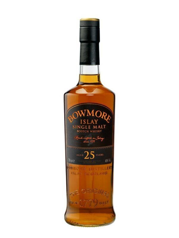 BOWMORE 25 years old single malt whisky bottle