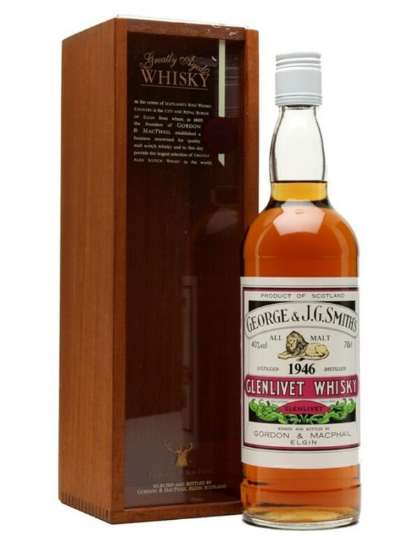 GLENLIVET 1946 G&M whisky bottle