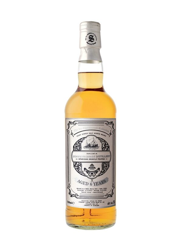 Bunnahabhain Staoisha 6 years 2014 SV whiskey bottle